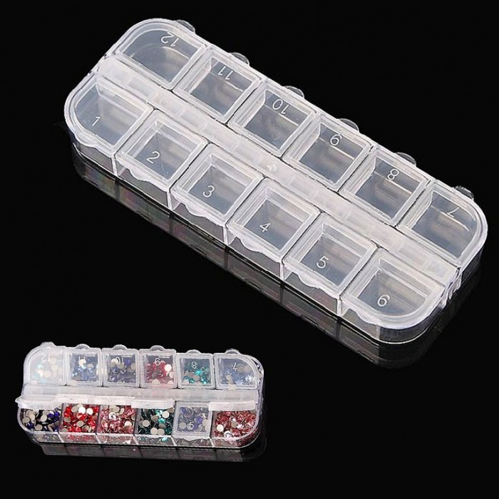 Container For Rhinestones 12 Cells