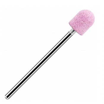 Corundum Cutter Cylinder Rounded Short Ø7Mm (Length 9Mm) [B] (01 Pink, Fine Grain)