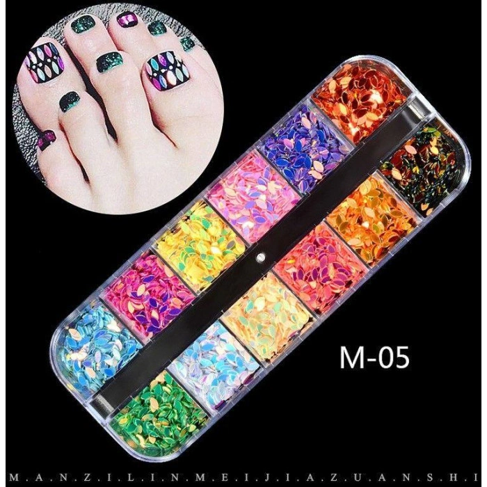 Decorations In A 3D Set For Nail Design.