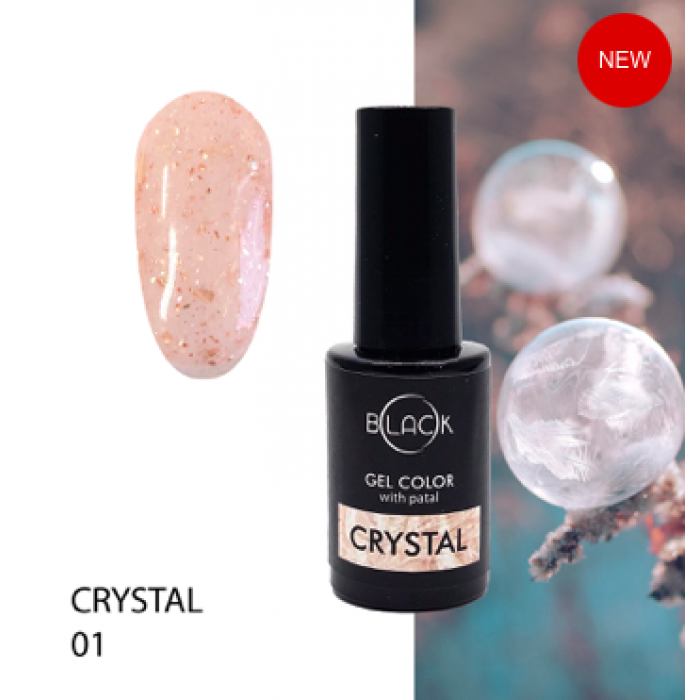 Gel Polish Black Crystal 01, 8 Ml