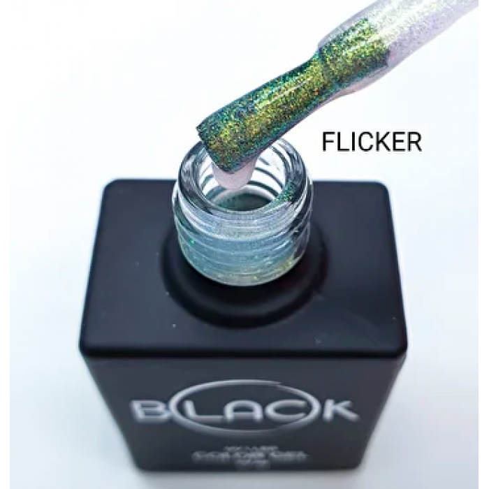 Gel Polish Black Flicker, 12Ml