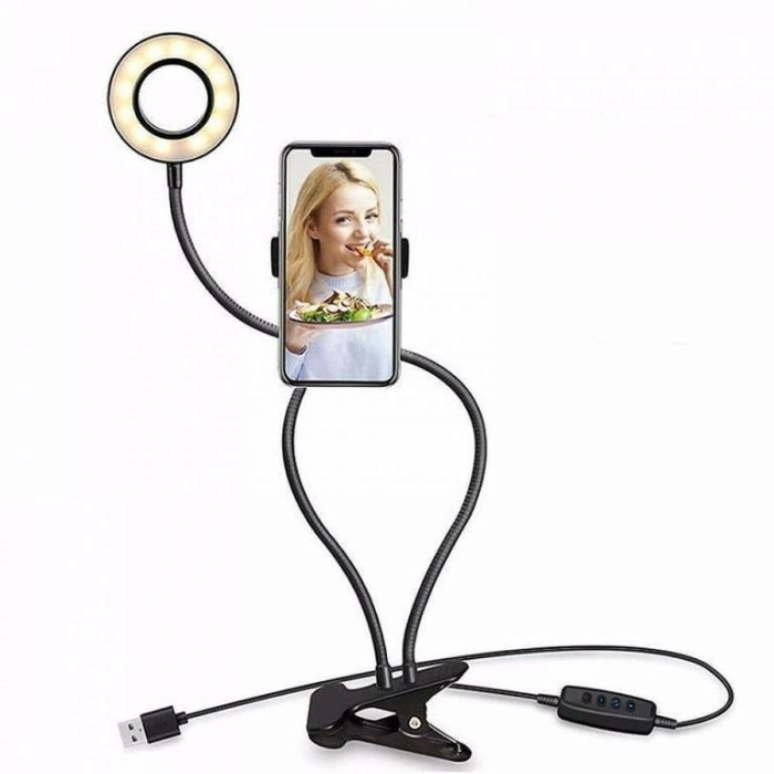 Phone Holder On Clothespin With Professional Live Stream Light