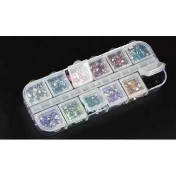 Swarowski Rhinestones In A Container 12 Colors